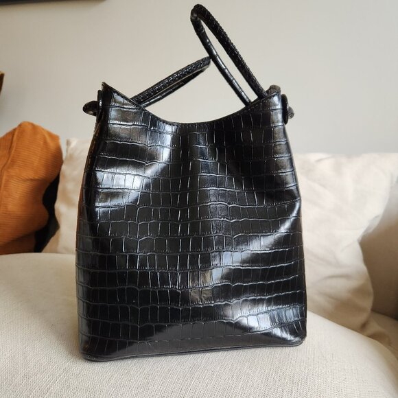 Elleme Paris “Vosges” Croc-Embossed Patent Leather Bucket Bag - EUC - Picture 13 of 15